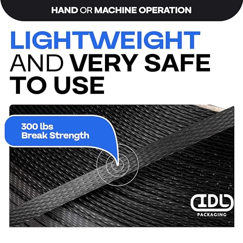 IDL Packaging 1/2" x 200' Polypropylene (PP) Strapping Roll, USA-Made - size: 1/2" x 200', 300 lbs BS