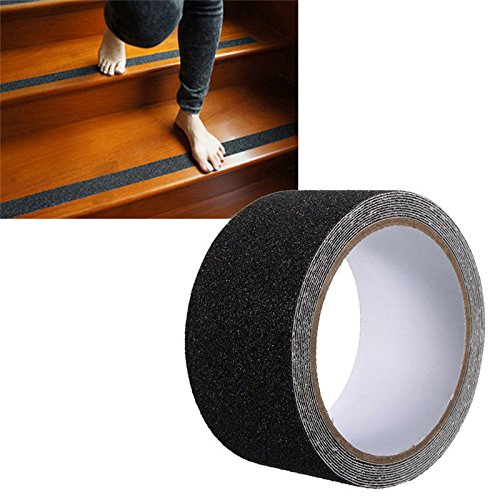 2" x 16' Roll Rubberized Anti Slip Safety Tape Non Skid Stair Step Grip Boat (Blue) - color: Black