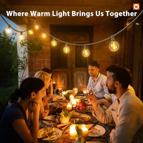 addlon Outdoor String Lights 200FT G40 with Remote 108 LED Waterproof Bulbs - color: Black, size: 200FT
