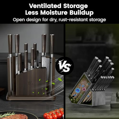 SYOKAMI 15-Piece Kitchen Knife Set with Magnetic Block, New for 2026 - size: 15 Piece with Magnetic Block
