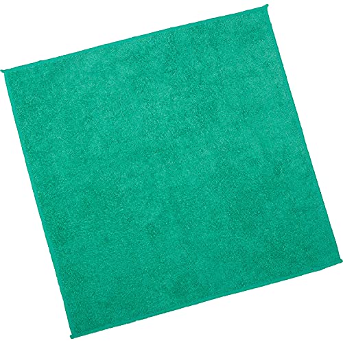 Global Industrial 16" x 16" 300 GSM Microfiber Cleaning Cloths, Green, 12 Cloths/Pack, for All Janitorial, Food Service and General Purpose Applications