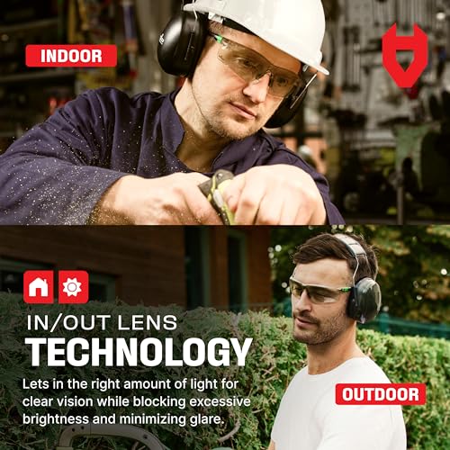 NoCry Lightly Tinted Anti Fog Safety Glasses for Men or Women with Scratch-Resistant Lenses - ANSI Z87.1 Certified with 100% UV Protection - Adjustable Temples and Nose Pad - Wraparound Design - color: Green & Black (In-out)