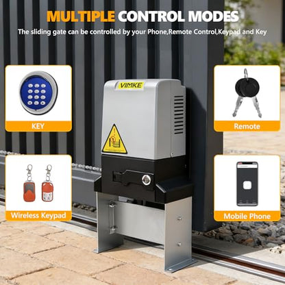 3300lb Automatic Sliding Gate Opener APP Control with 4 Remotes,550W Electric Sliding Gate Opener Automatic Motor Remote Kit with Wireless Keyboard for Sliding Gate Opener Up to40ft
