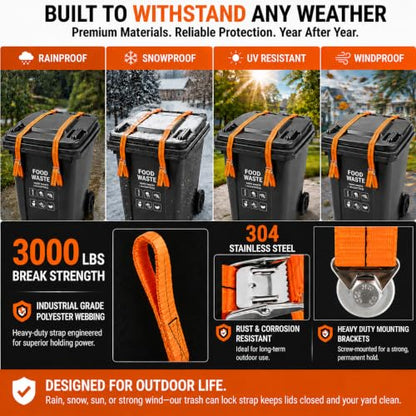 Bear Trash Can Lock Straps - Stop Trash Raids & Morning Mess
