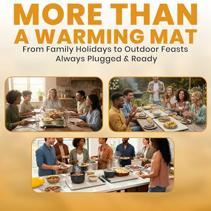 Electric Food Warming Mats 24×15" (2-Pack) Heating Pads Parallel Connection - color: Beige, size: 2-Pack: 24"x15"