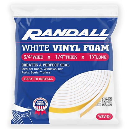 Foam Weather Stripping/Door Window Seal - Weather Stripping Foam Tape, 17 Ft Door Seal Strip, EVA Material, High Density 1/4" Thick, No Residue Adhesive (1/2" Wide) - size: 1/2" Wide