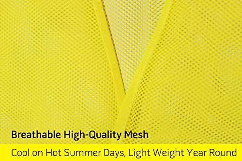 PeerBasics Safety Vests 5 Pack - Yellow Reflective High Visibility, Men Women - color: Yellow, size: 5