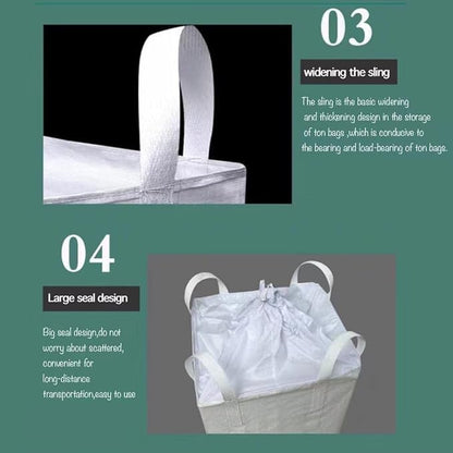 FIBC Bulk Bags 2 Pack 35 x 35 x 43 in 2200 lb Woven Polypropylene