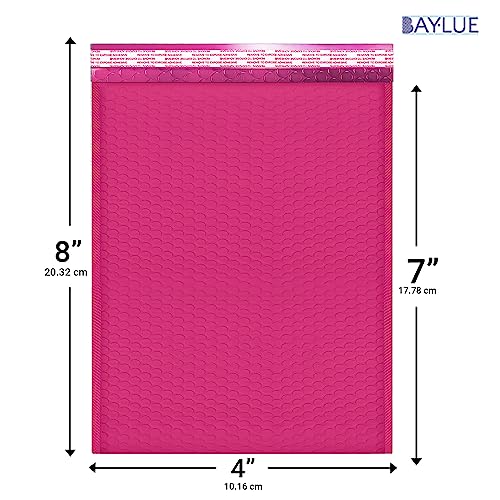 Hot Pink Bubble Mailers 4x8, Self Seal Poly Padded Envelopes #000, 500 Pack - color: Hot Pink, size: 4"x8" / 500 Pack