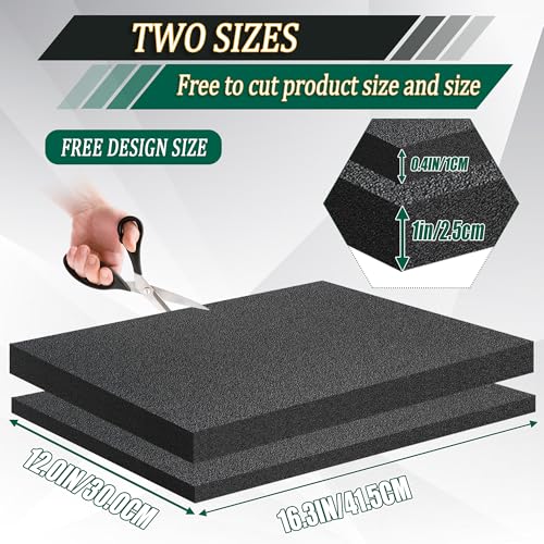 8 Pack Polyethylene Foam Pads for Packing Foam Sheets 2 Size Cuttable High Density Cushioning Inserts Protective Foam for Packing Cases and Crafts- 16" X 12" X (0.4" and 1") - size: 16in*12in*1in+0.4in