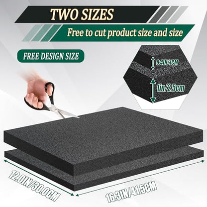 8 Pack Polyethylene Foam Pads for Packing Foam Sheets 2 Size Cuttable High Density Cushioning Inserts Protective Foam for Packing Cases and Crafts- 16" X 12" X (0.4" and 1") - size: 16in*12in*1in+0.4in