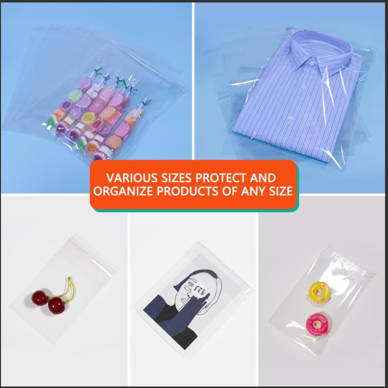 iMailer 500 Pcs 8" x 10" Clear Plastic Cellophane Bags - size: 8x10 Inch (Pack of 500)