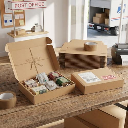 11x8x2 Cardboard Shipping Boxes Set of 20, Brown - size: 11" x 8" x 2"
