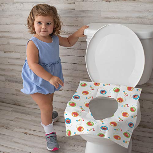 Sesame Street Potty Topper Disposable Stick-in-Place Toilet Seat Covers, 10 Count (Pack of 1)