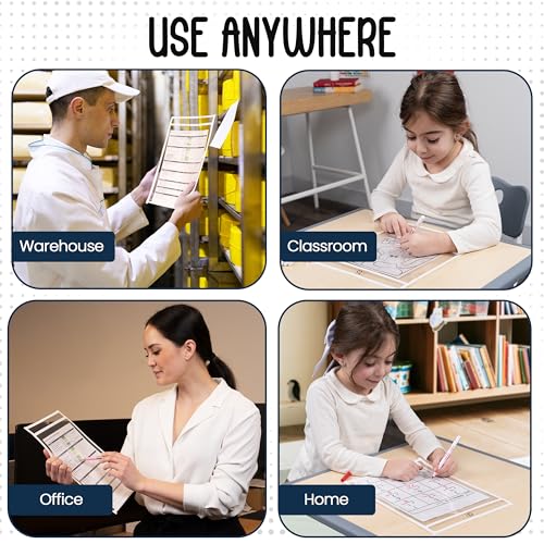 Essex Wares - 6 Pack, White Dry Erase Pockets, 10" Wide x 13.5" Tall - color: White