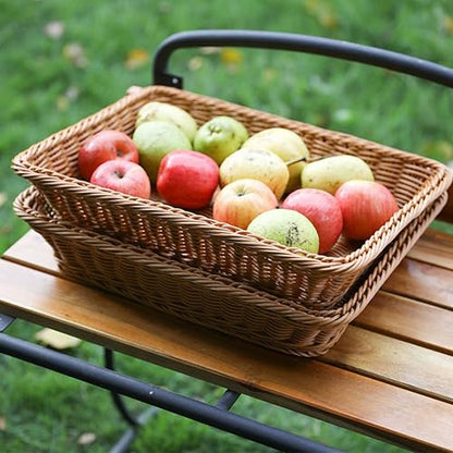 14 "bread basket, fruit basket, imitation wicker hand-woven basket, used as fruit and vegetable, farmer's market display, family restaurant and bakery (2)