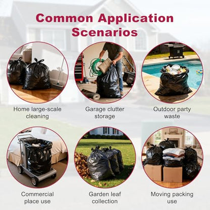 40-45 Gallon Garbage Bags, 40"x48", Pack of 100, Heavy Duty Large Trash Bag, Strong Trash Can Liners for Office, Picnic, Kitchen, Commercial, Made in USA - style: 45Gal-100 pcs-0.8