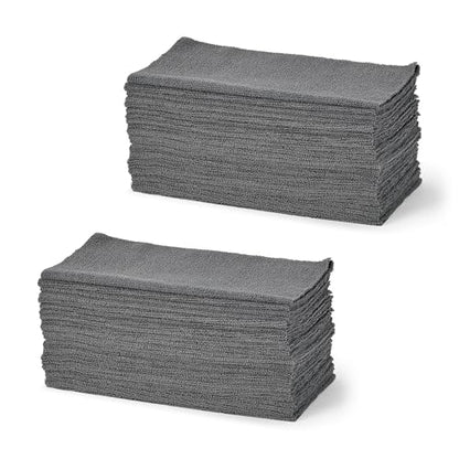 Amazon Basics Microfiber Cleaning Cloths, Ultra Absorbent, Lint Free, Streak Free, Non-Abrasive, Reusable and Washable, 12" x 12", Grey, 48 Pack - style: 48-Pack