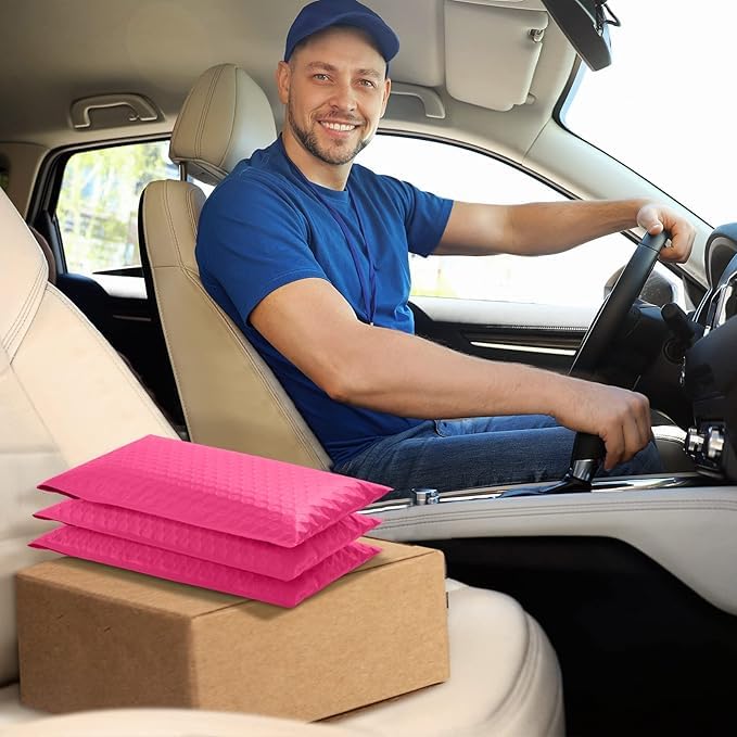 Koja Extra Thick Padded Bubble Mailers, 5x8.6 in, 50-Pack, pink - color: Pink, size: 5 x 8.6" 50-Pack