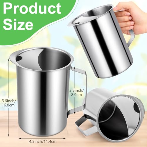 3 Pack 50.7 fl oz/1.5 L Stainless Steel Pitcher with Ice Catcher