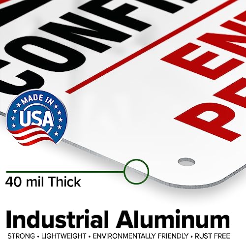 Danger Confined Space Enter By Permit Only Sign, 7x10 Inches, Rust Free - size: 7x10 - Aluminum