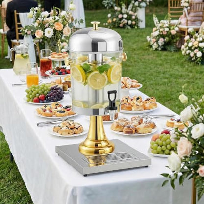 LinTimes Commercial Stainless Steel Beverage Dispenser Single Spigot - color: Gold, size: 2.2 Gallon