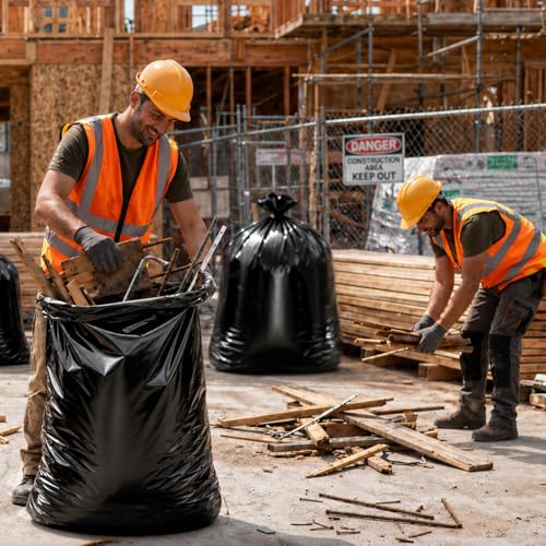 Delxo 55-60 Gallon Contractor Garbage Bags, 40 Count, 36” x 56” Trash Bags - color: 55Gal