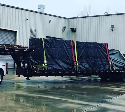 Mytee Products 20' x 24' Flatbed Truck Tarps Heavy Duty Steel Machinery Tarp - Black - size: 20' x 24' (6' Drop)