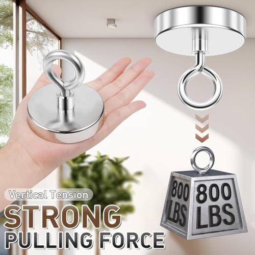 FINDMAG 800 LBS Heavy Duty Fishing Magnet, 2.95 Inch Large Neodymium Magnet - size: 2.95 inches (75mm)