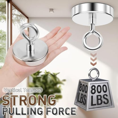 FINDMAG 800 LBS Heavy Duty Fishing Magnet, 2.95 Inch Large Neodymium Magnet - size: 2.95 inches (75mm)