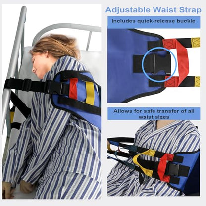 Transfer Sling, Transfer Belt for Elderly, Gait Belts for Seniors - color: Blue 1