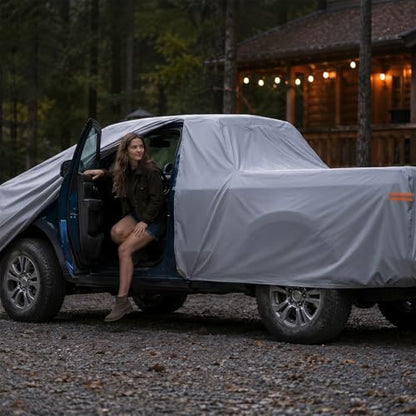 Silverado 1500 Truck Cover Custom Fit 2019-2026 Regular/Double Cab Short/Long Bed(6.5'-8') With Door Zipper, 10 Layers Outdoor Heavy Pickup Truck Cover Waterproof All Weather, Wind Dust Sun Protector. - size: Custom Fit Silverado 1500 Regular/Double Cab S