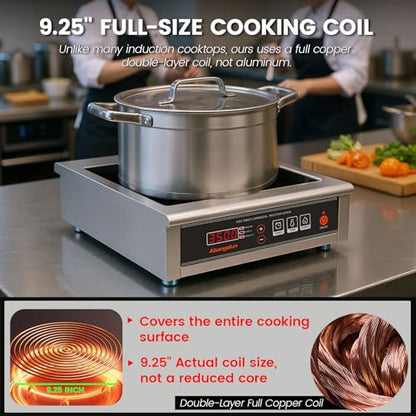 3500W Commercial Induction Cooktop, 220V Single Countertop Burner - size: 3500W/220V