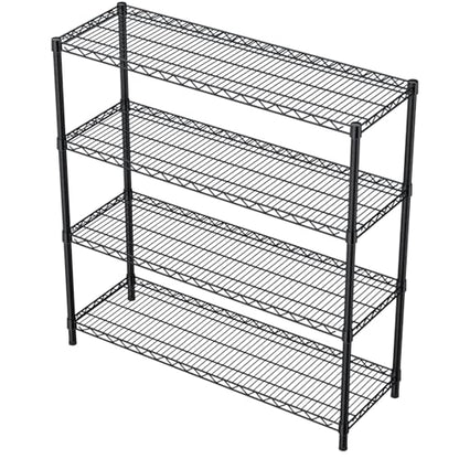 Golpart 4Tier Adjustable Storage Shelves Metal Wire Shelving Standing Shelf - color: Black, size: 4-tier-18"Dx46"Wx59"H