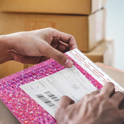 Outus 30 Pack Holographic Bubble Mailers, 11 x 7 Inch, Rose Red - color: Rose Red, size: 11 x 7 inches