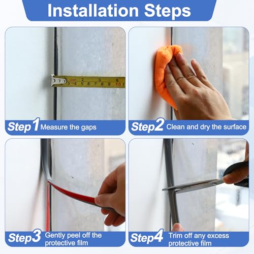 uxcell Weather Stripping Silicone Self-Adhesive White 24.6 ft 2Pcs - color: White, size: 24.6 ft