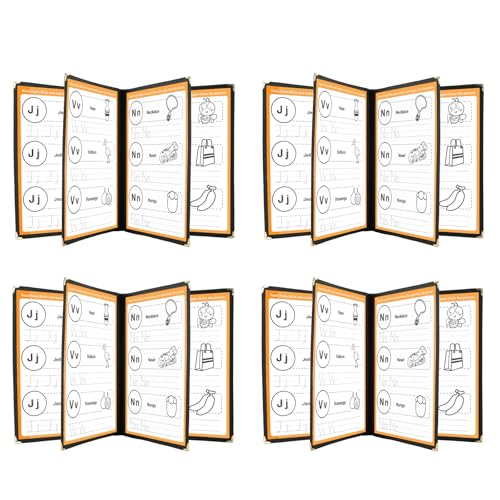 4PCS 8.5 x 11" Menu Covers, 4 Page 8 View Clear Morning Menu