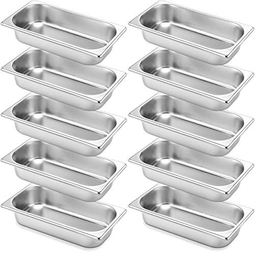 Thenshop 10 Pack Stainless Steel Steam Table Pans - color: Standard, size: 1/3 Size-2.5 Inch Deep