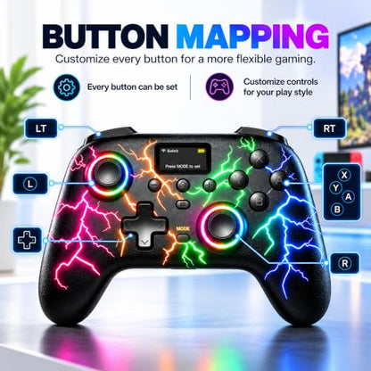 Exilapsire Wireless Controller for PC/Switch/Switch 2/iOS/Android, Black - color: Black