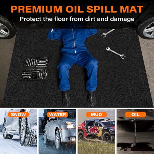 Heavy Duty Oil Mat for Driveway, 60 x 72 Inch Garage Mat for Under Car - size: 60x72in