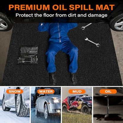 Heavy Duty Oil Mat for Driveway, 60 x 72 Inch Garage Mat for Under Car - size: 60x72in