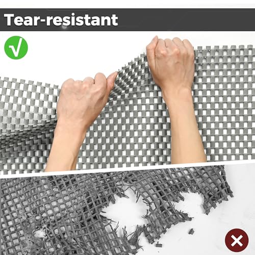 3 x 16.4ft PVC Non Slip Drainage Mat Pool Mats Splash Matting Mesh Hollow Roll Commercial Floor Mat Wet Area Safety Mat for Outdoor Indoor Restaurant Kitchen Bathroom Garage Patio, Grey - size: 3x16.4ft