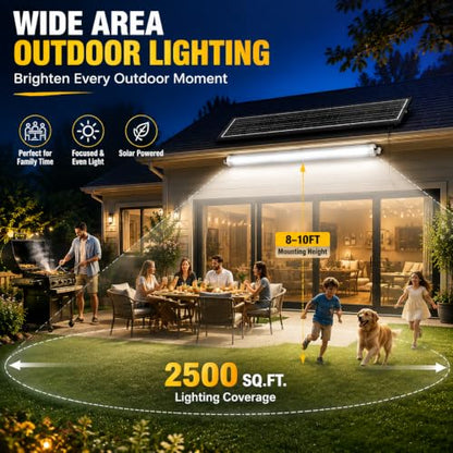 MMKT Solar Powered Shed Light with Motion Sensor & Remote Control, LED Ceiling Light, IP65 Waterproof Split Solar Light for Garage, Shop, Barn, Carport - size: 3FT