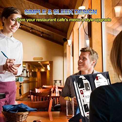 3 Packs Leather Menu Holder for 4.25x11 inch menus, Menu Covers Six Views Menu Covers for Restaurant Coffee Bars Hotel, Restaurant Covers 6 Views - size: 4.25 x 11 inch/6 views/3 pcs