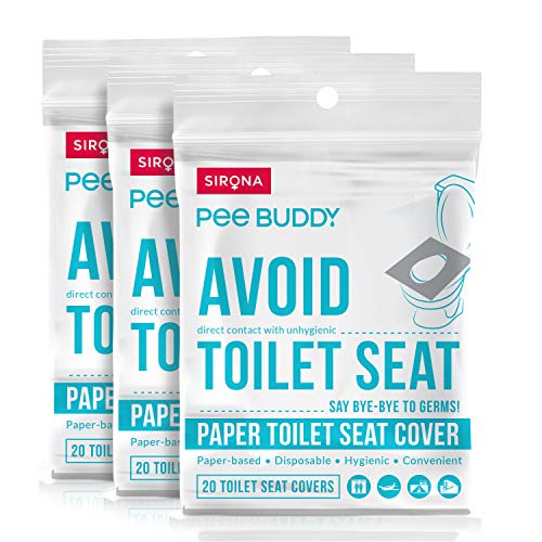 PeeBuddy Disposable Paper Toilet Seat Covers (Pack Of 60) | No Direct Contact with Unhygienic Seats| Easy To Dispose| Nature Friendly| Must Have For Women - size: 60 Seat Covers