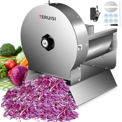 Electric Vegetable Slicer, Commercial Fruit Cutter Machine with 0-0.5'' Thickness Adjustable, Stainless Steel 2 IN 1 Manual & Electric Food Slicer for Lemon Potato Onion Tomato, 110V - size: Electric Model