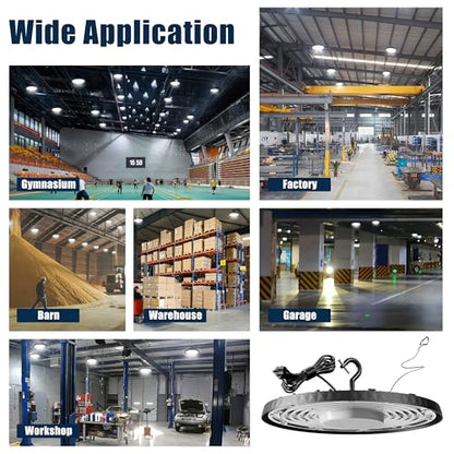 10 Pack UFO LED High Bay Light 200W, 30000LM 5000K AC100-277V - size: 200w