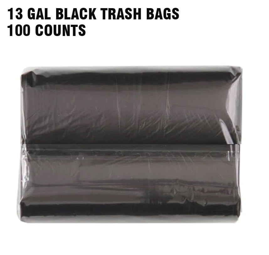 BEIDOU-PAC 13 Gallon Trash Bags, 100 Count Black Tall Kitchen Garbage bags, Multi-purpose Trash Can Bin Liners for Bathroom, Office, Industrial, Commercial, Janitorial, Municipal, Recycling - style: 13 Gallon |8 Micron |100 Count
