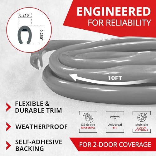 All-Fit Automotive Car Door Edge Protector Made in the USA (10 Ft - Silver) - color: Silver