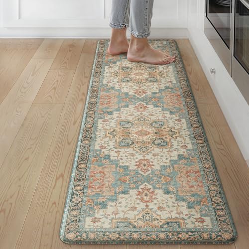 GENIMO Anti Fatigue Kitchen Mats for Floor 17"X59", Runner Rug,Peach - color: Peach, size: 59"L x 17.3"W x 0.4"Th
